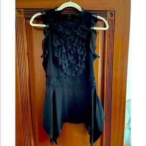 BCBG black sleeveless blouse
